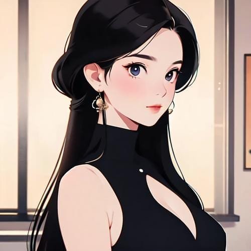 黑发女性动漫人物特写