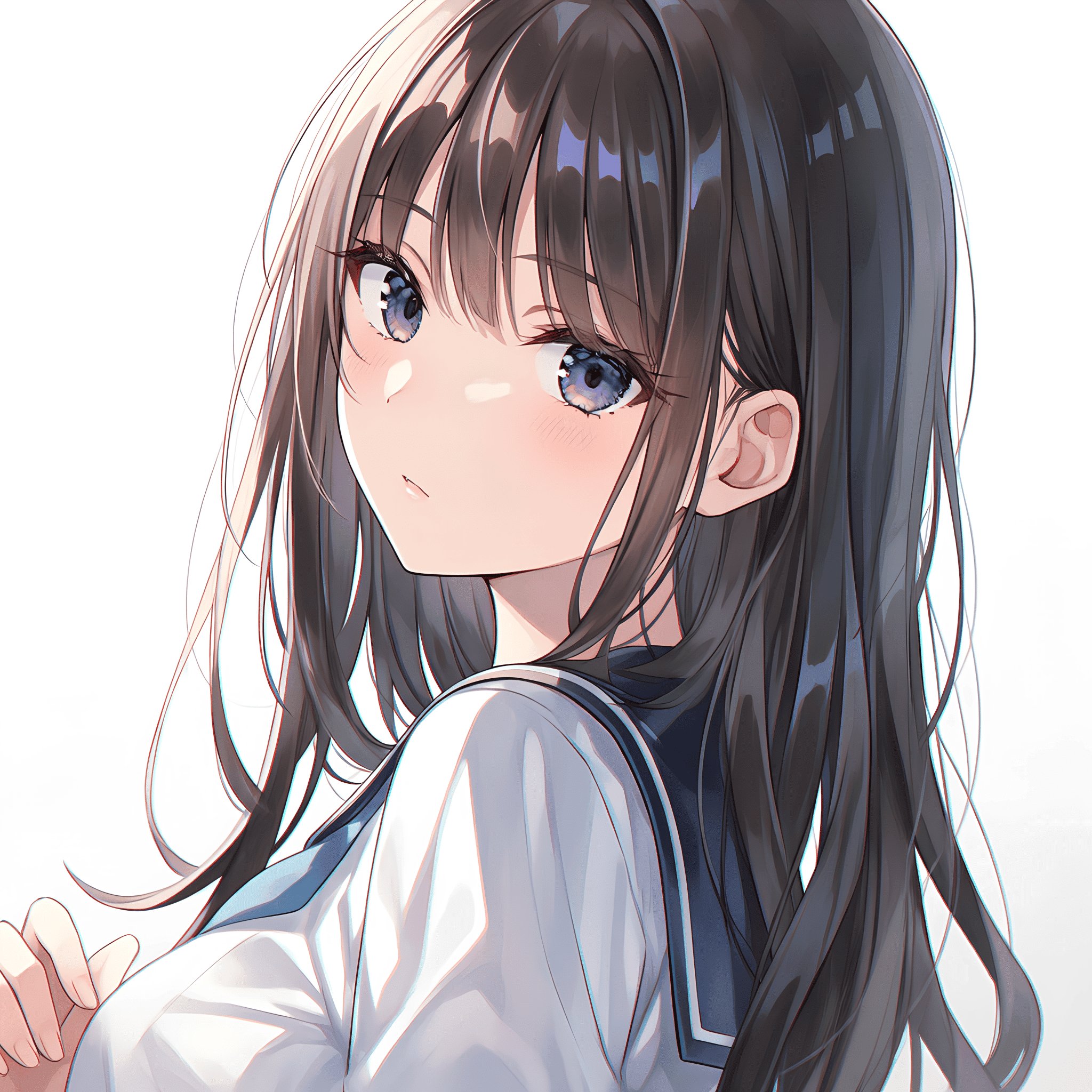 校园女孩动漫人物特写